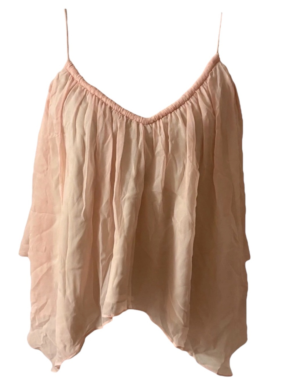 Elizabeth and James Women Silk Sheer Flowy Strappy Top Fairycore Whimsical Sz S